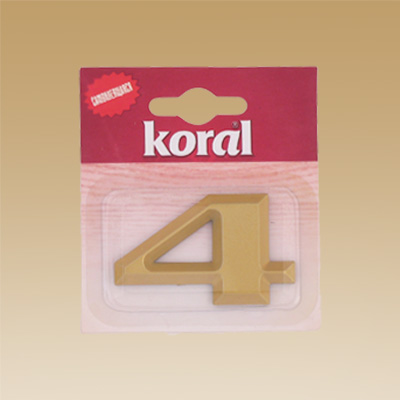 Цифра дверная KORAL(4) золото 602-139