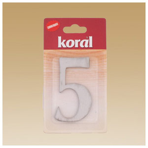 Цифра дверная KORAL(5) металл 602-159