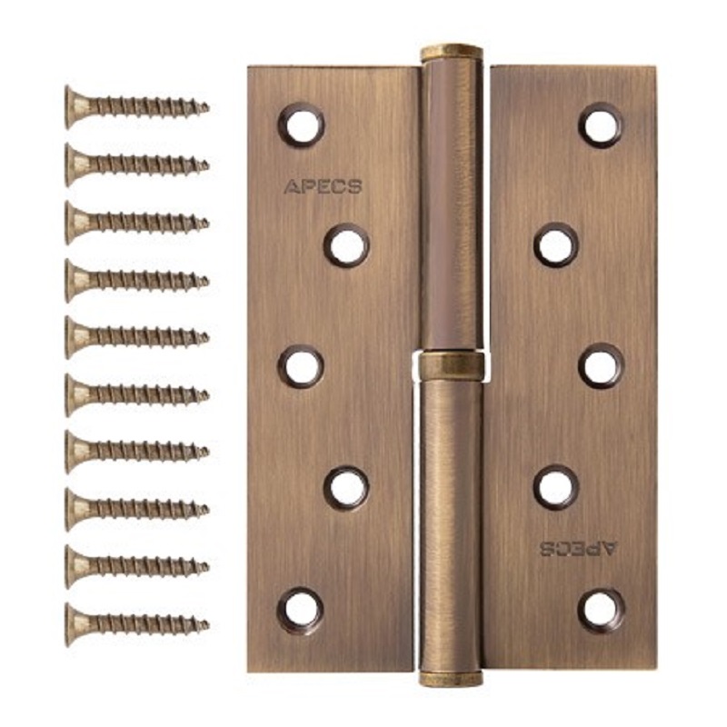 Петля разъемная APECS 120*80-В-Steel-АВ-L, бронза левая