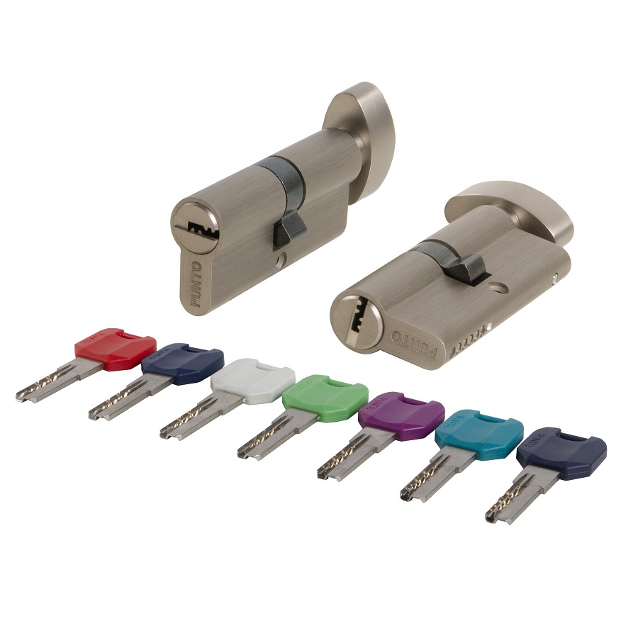 Цилиндровый механизм PUNTO MaxPro7002Knob100mm(50+10+40) SN никель 7key с вертушкой