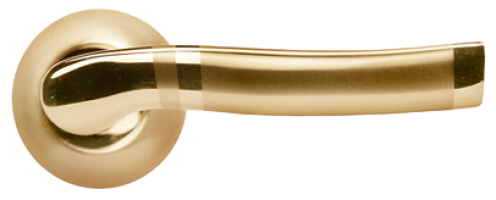Ручка дверная MORELLI MH-04 SG/GP матовое золото/золото