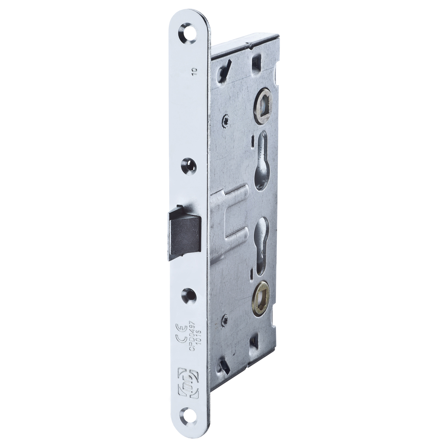 Замок врезной DOORLOCK 1901/65mm PZ ZN front 24х235, DIN, антипаник, симметр.