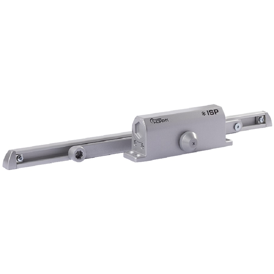 Доводчик НОРА-М 440 Slider ISPARUS (от 70 до 130 кг), серый, морозостойкий, со скользящей тягой
